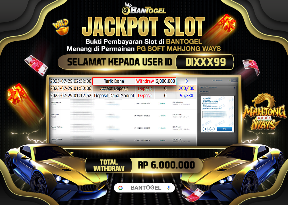 BUKTI JACKPOT LUNAS BANTOGEL
