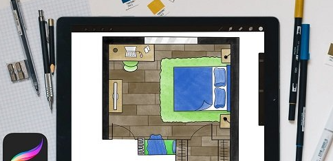 Interior Design: Drawing A Floor Plan Illustration in Procreate