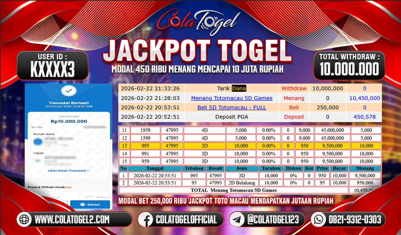 JACKPOT TOTO MACAU!!