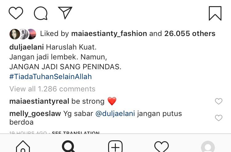 Komentar Maia Estianty di unggahan Dul Jalenai