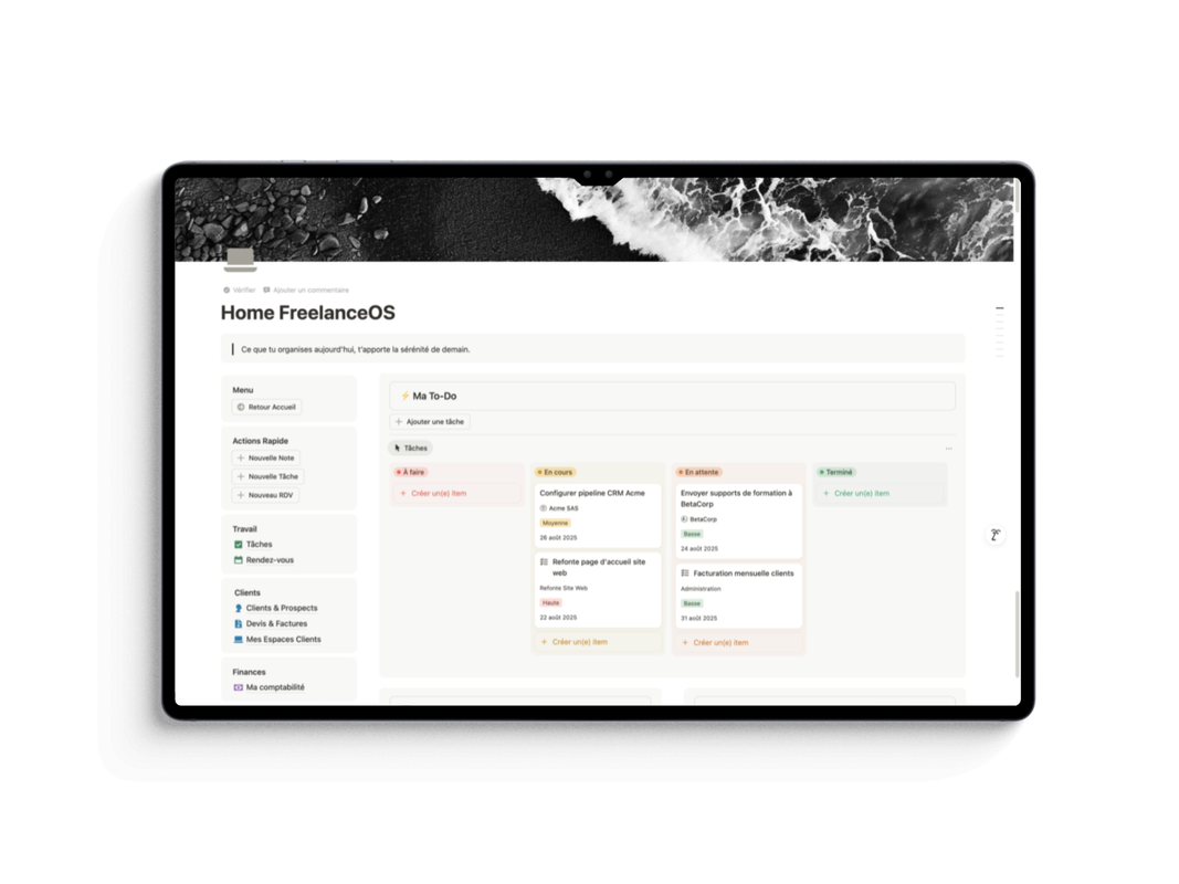 Accueil FreelanceOS Notion