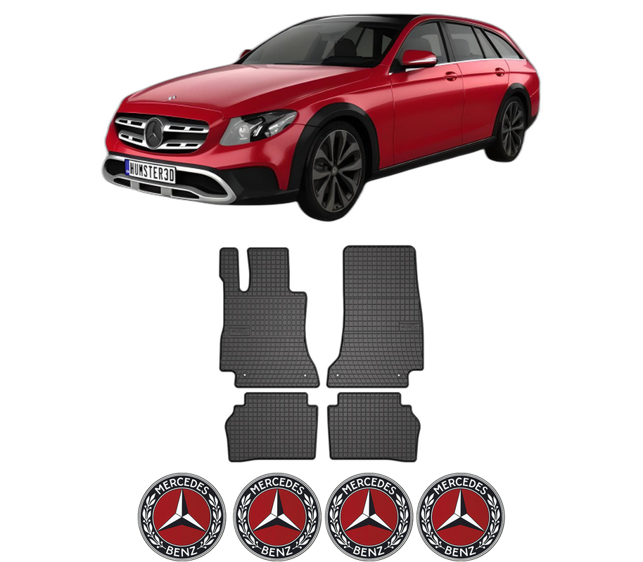 Set covorase presuri MERCEDES-BENZ E-CLASS T-Model (S213) din 2016-2023, auto, din cauciuc thermoplastic, 4 Stickere auto cu MERCEDES-BENZ