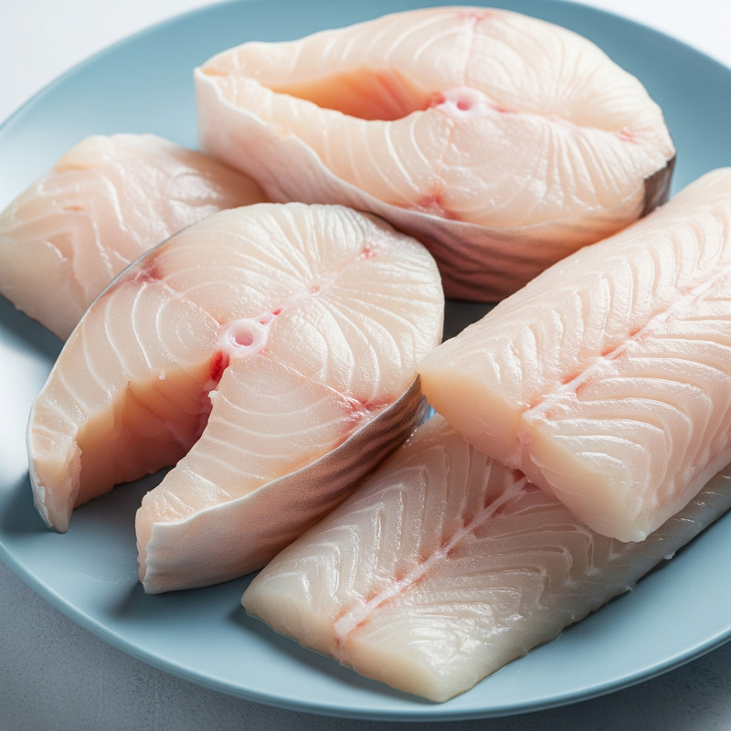 Peixe fresco em cama de gelo