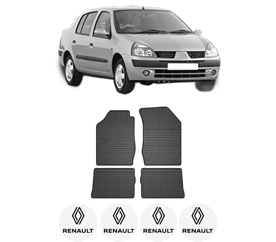 Set covorase presuri RENAULT THALIA I (LB_) din 1998-2009, auto, din cauciuc thermoplastic, 4 Stickere auto cu RENAULT