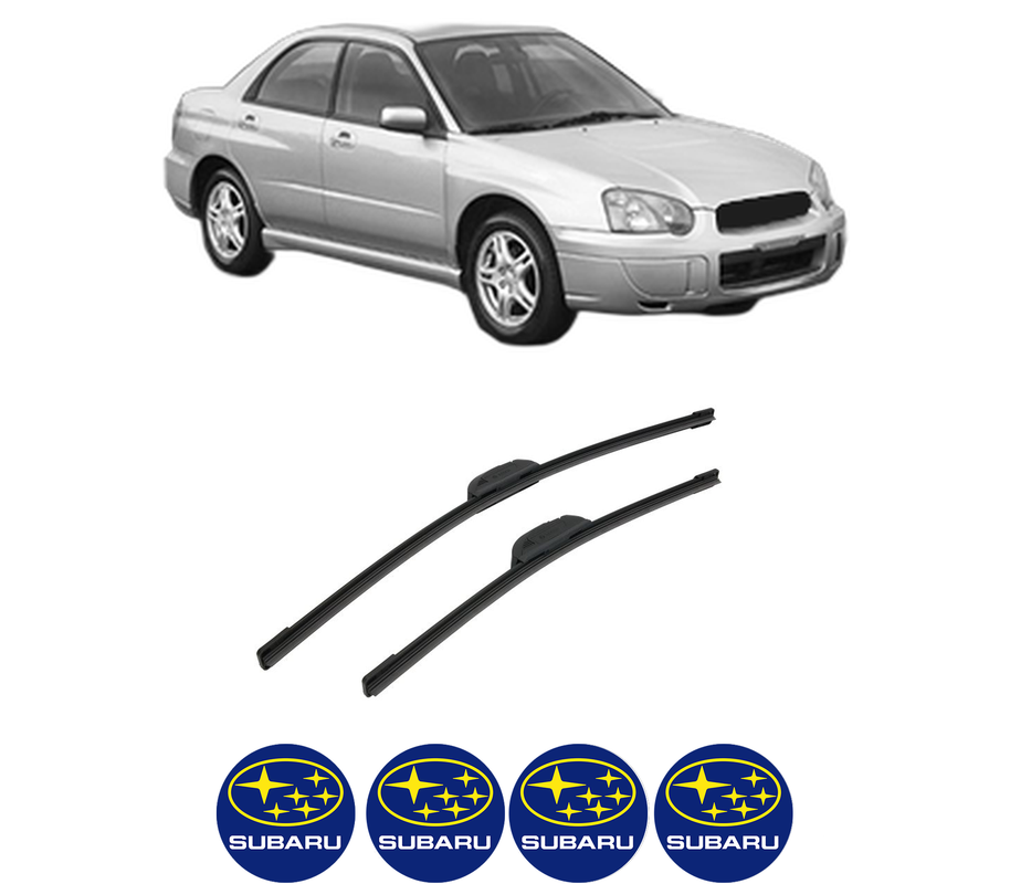 Set stergatoare auto SUBARU IMPREZA Saloon (GD) din 2000-2009, pentru parbriz auto, 2 bucati, Bosch Aerotwin Retrofit, din cauciuc siliconat rezistent, 4 Stickere Auto SUBARU