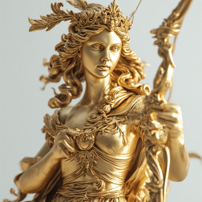 A-Gold-sculpture-of-an-Goddes-4
