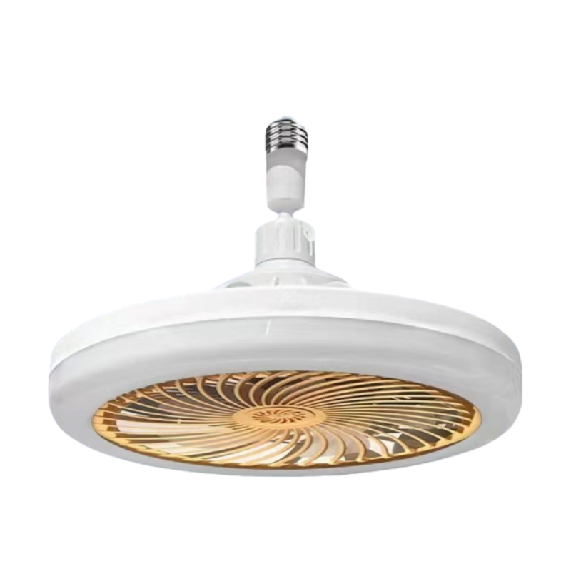 Yellow Quiet Remote LED Ceiling Fan Light with Aromatherapy Slot and Removable E27 Base Socket - Timer & Dimmable & 3-Speed & 3-Color Temperature Adjustable