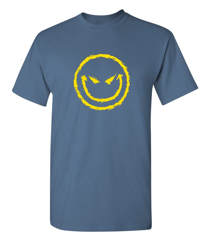 Evil Smile Face Sarcastic Humor Graphic Novelty Funny T Shirt Unisex Graphic detailed image 12