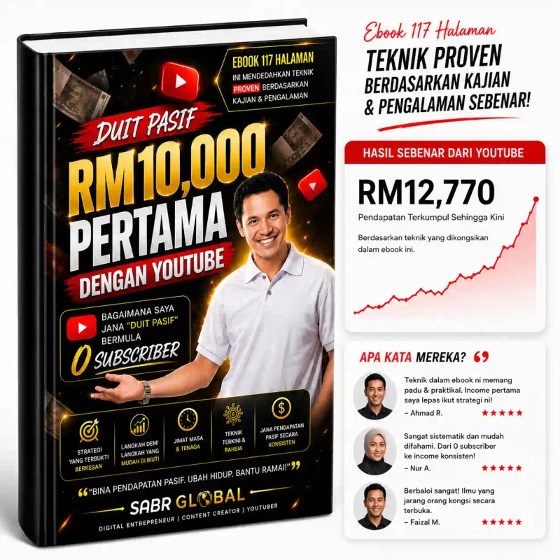 Ebook Duit Pasif RM10,000 Pertama Dengan YouTube — hasil sebenar dan testimoni