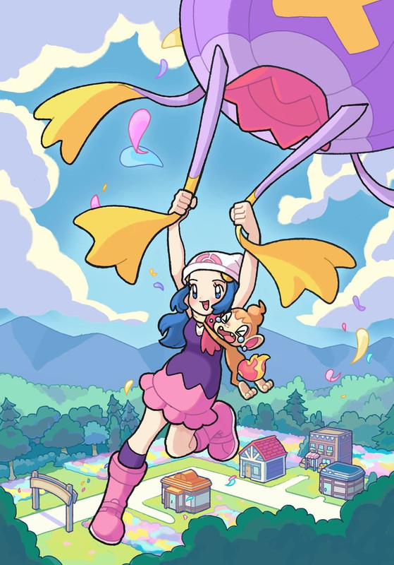 dawn-chimchar-and-drifblim-pokemon-and-1