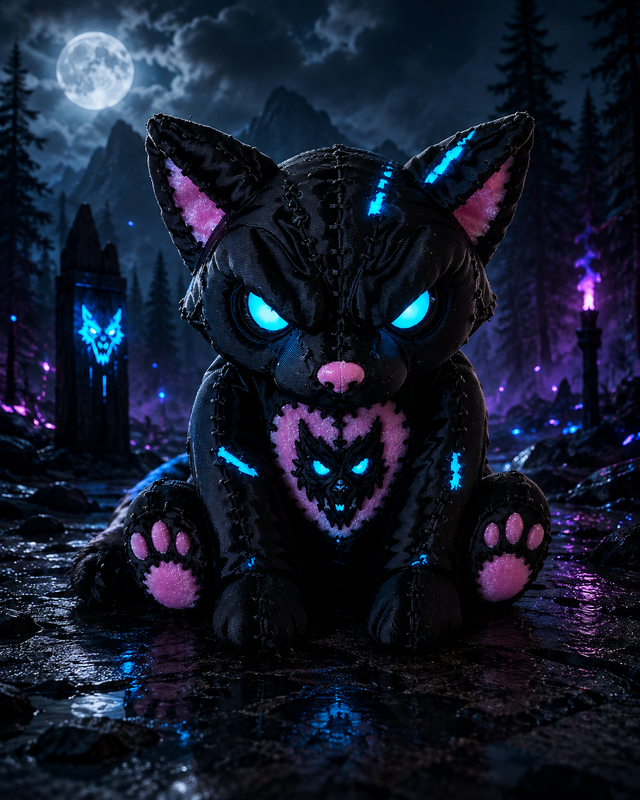 Stitchborn — Shadow Wolf  - Glow in the Dark Toxic Blue