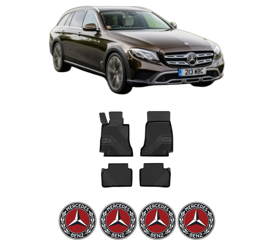 Set covorase presuri MERCEDES-BENZ E-CLASS All-Terrain (S213) din 2017-2023, auto, din cauciuc thermoplastic, 4 Stickere auto cu MERCEDES-BENZ