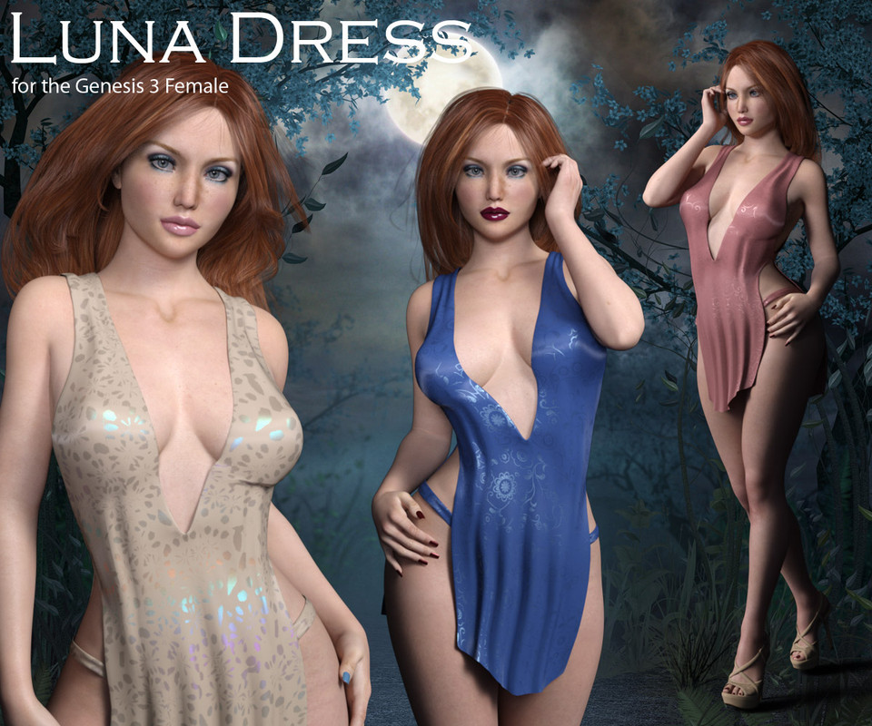 Luna Dress for Genesis 3 Female