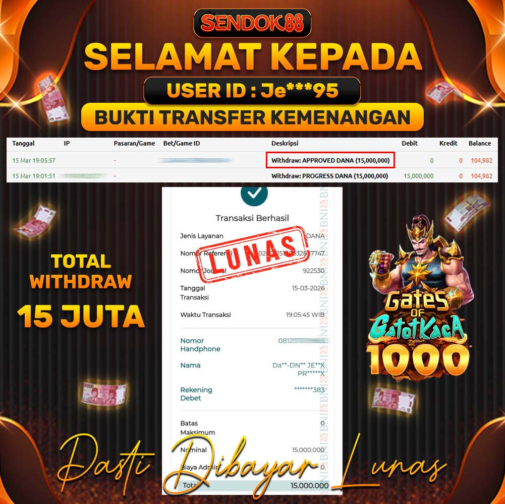 SENDOK88 JEPE! GATES OF GATOTKACA 1000 Rp 15.000.000,- LUNAS!