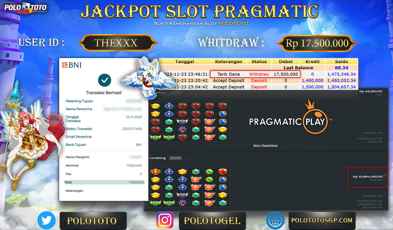 BUKTI PEMBAYARAN JACKPOT DIPOLOTOTO DIBAYAR LUNAS!!!