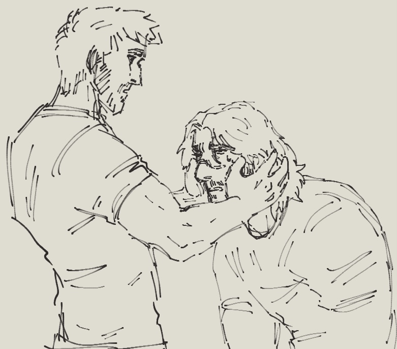 man_holding_other_man_face