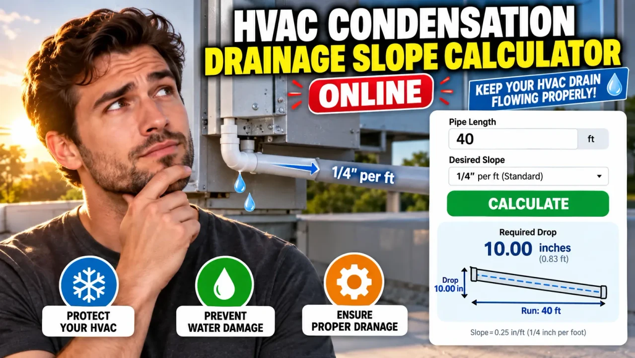 Hvac Condensation Drainage Slope Calculator Online