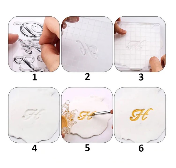 Molde en silicona abecedario letras goticas florales 2cm 