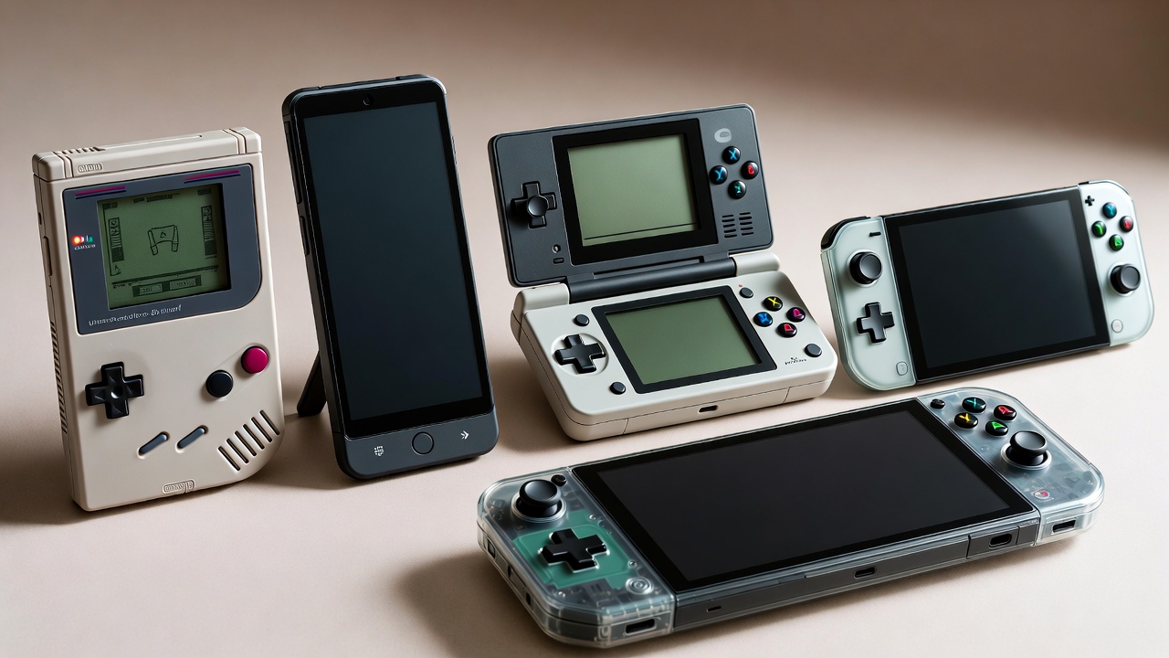 Handheld gaming consoles comparison showing different devices