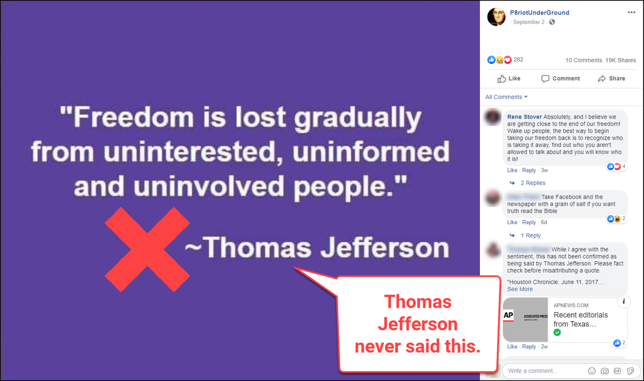 Fake Thomas Jefferson quote image