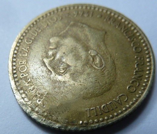 Peseta de Juan Carlos I de 1975. Doble acuñación P1200270-copia-2