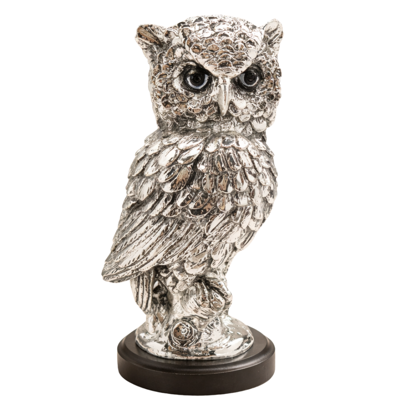 Silver Plated Owl With Velvet Box