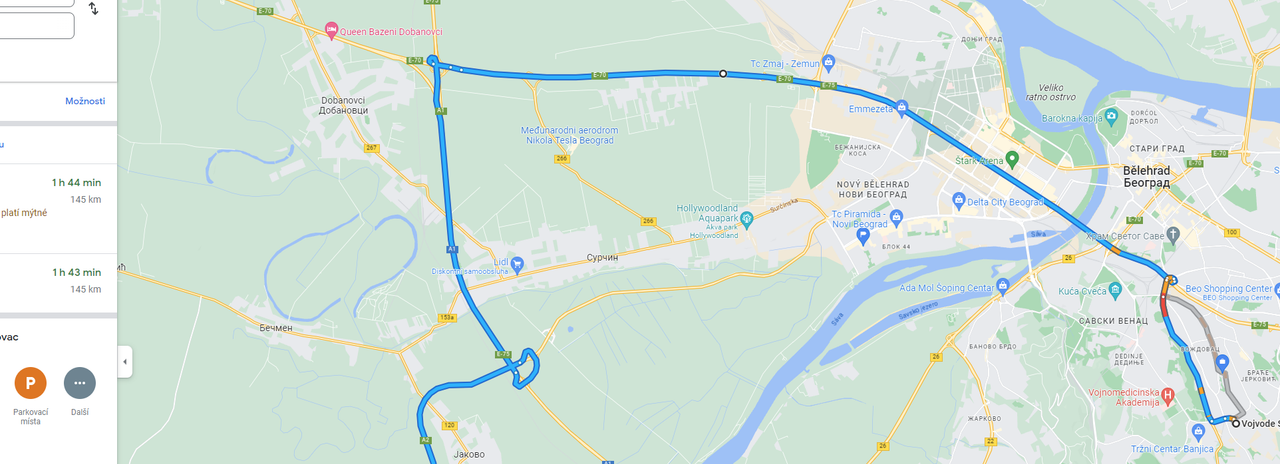 Preko dobanovaca (bulevar Oslobodjenja ili Kumodraska)