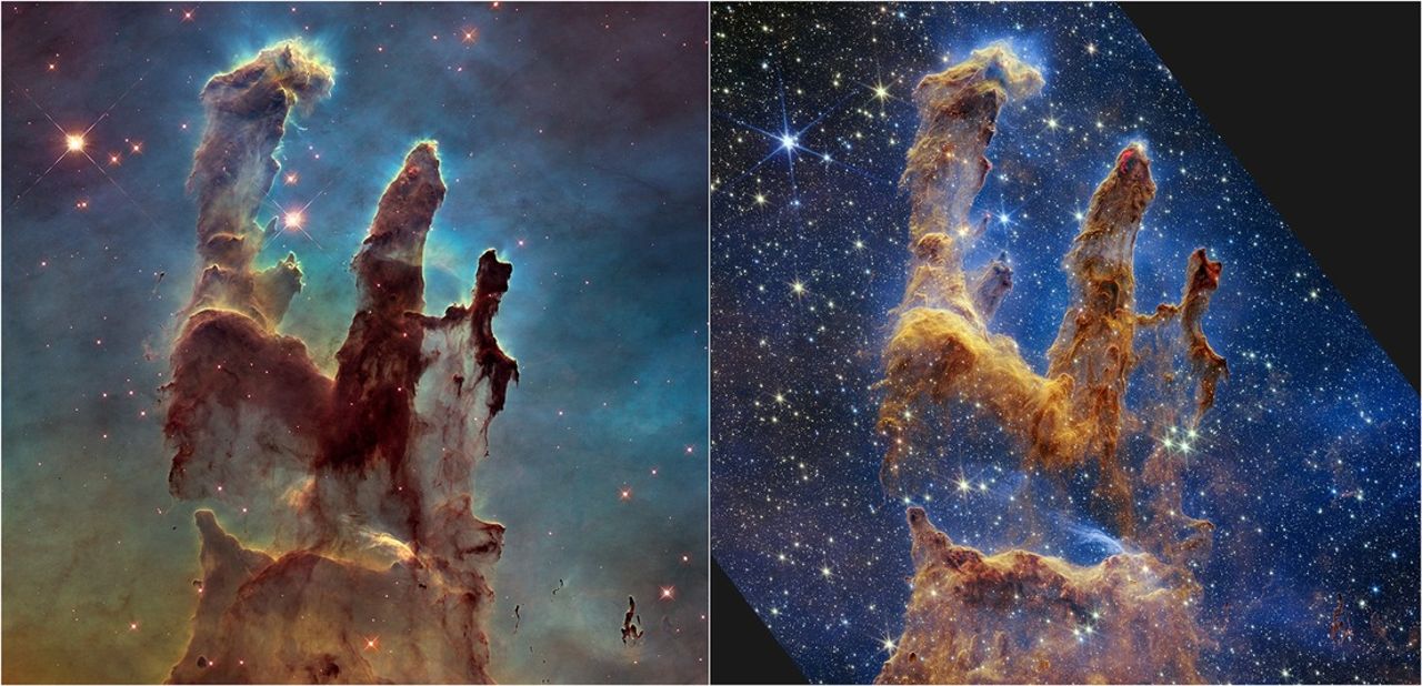 Foto incredibilmente nitida dei "pilastri della creazione" fatta dal Telescopio Webb 3 pilastri della creazione