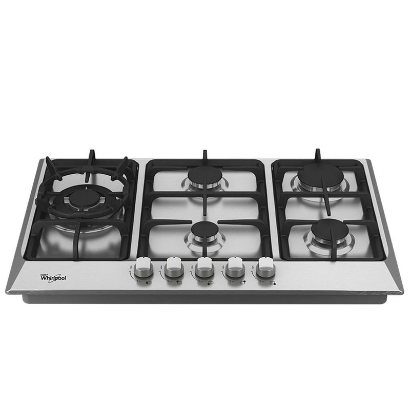 Tope de cocina Whirlpool de 30 pulgadas con parrillas de hierro fundido y diseño en acero inoxidable