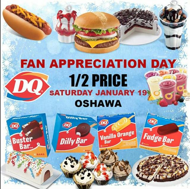 [Dairy Queen] Half off select items this Saturday only Oshawa YMMV