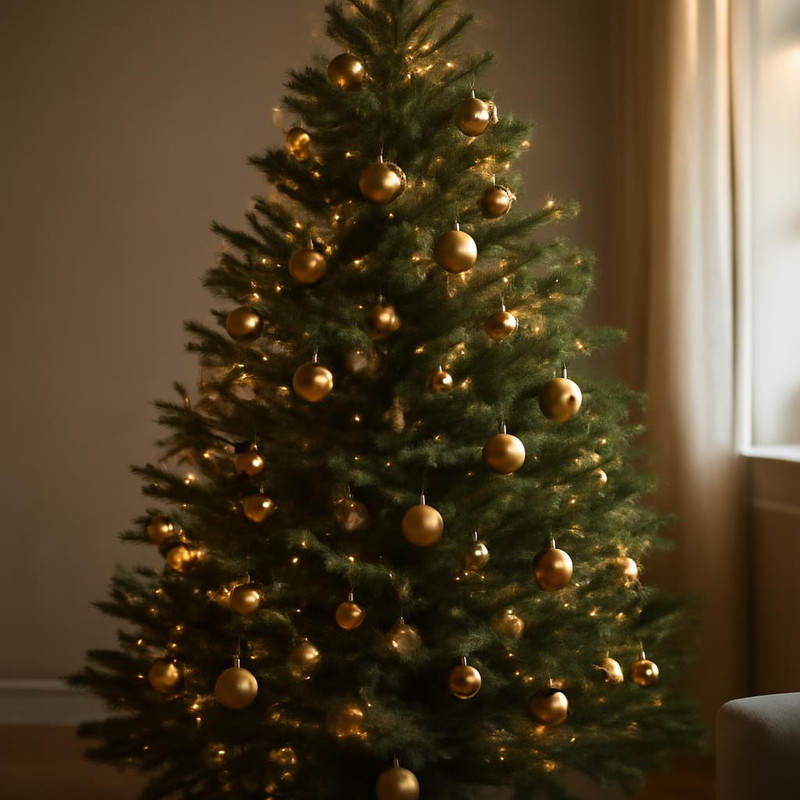 Живая новогодняя елка в интерьере