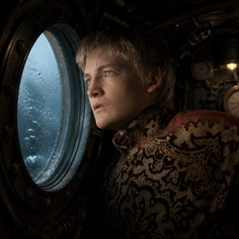 Léandre dans son sous-marin Léandre dans son sous-marin