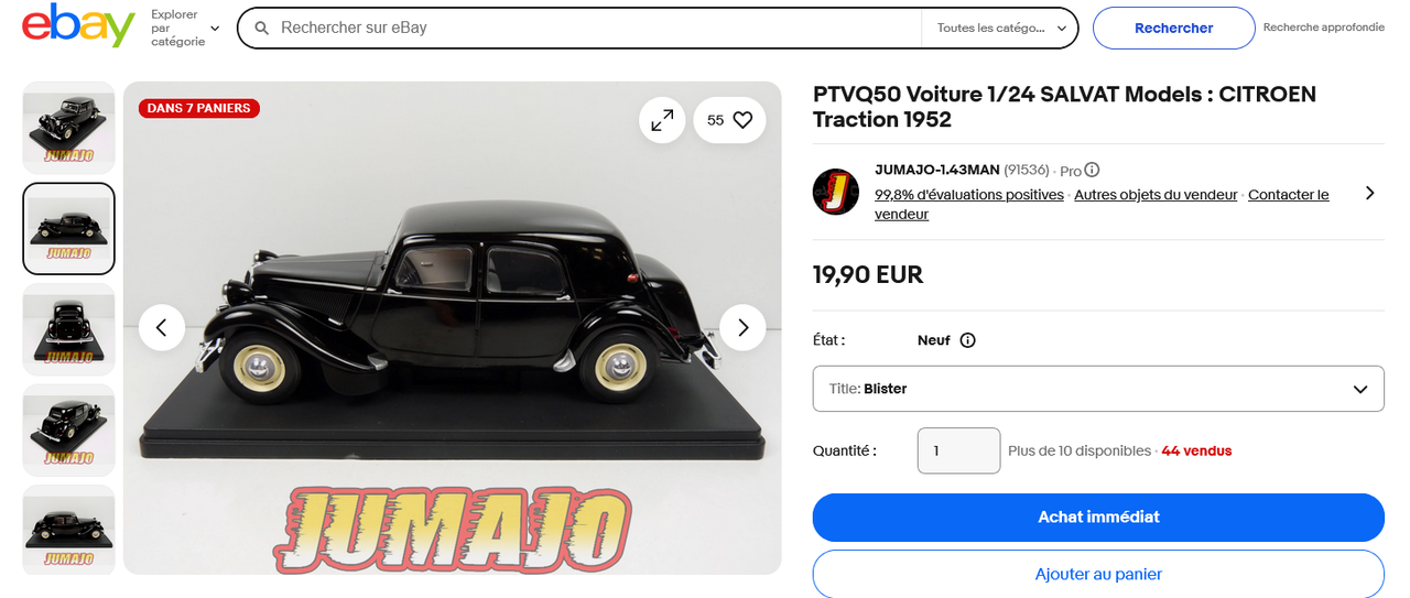 Voiture 1 24 SALVAT Models CITROEN Traction 1952 e Bay