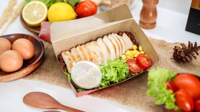 Olahan ayam sehat dari Guudfood, Chicken Truffle Mushroom Sauce.(KOMPAS.com/MIFTAHUL RIZKY)