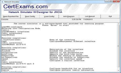 CertExams Juniper Simulator With Designer For JNCIA v3.8.0