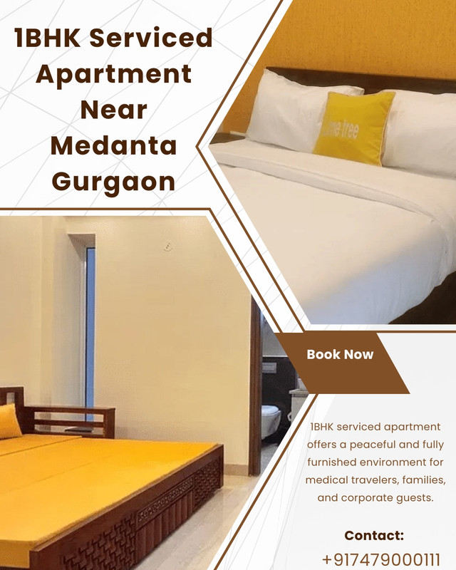1BHK Serviced Apartment Near Medanta Gurgaon
