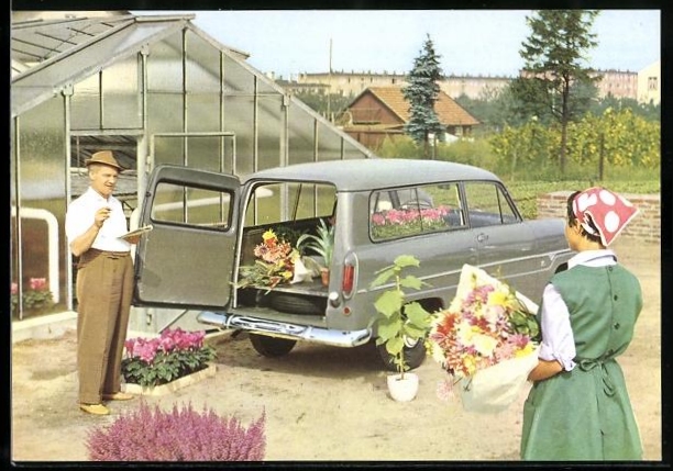 AK Auto Ford Taunus 12 M Kombi fuer Beruf und Erholung Reklame