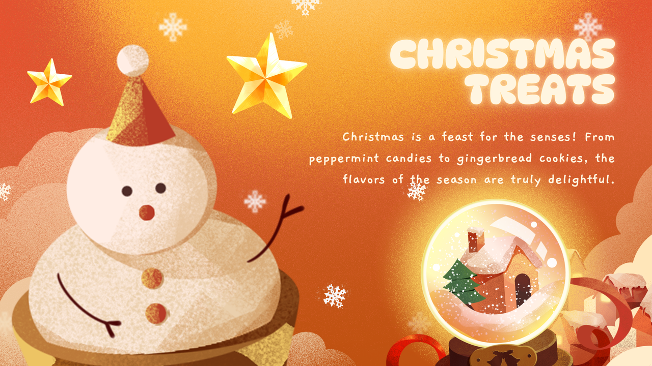 Orange  and Yellow Illustration Christmas Presentation
