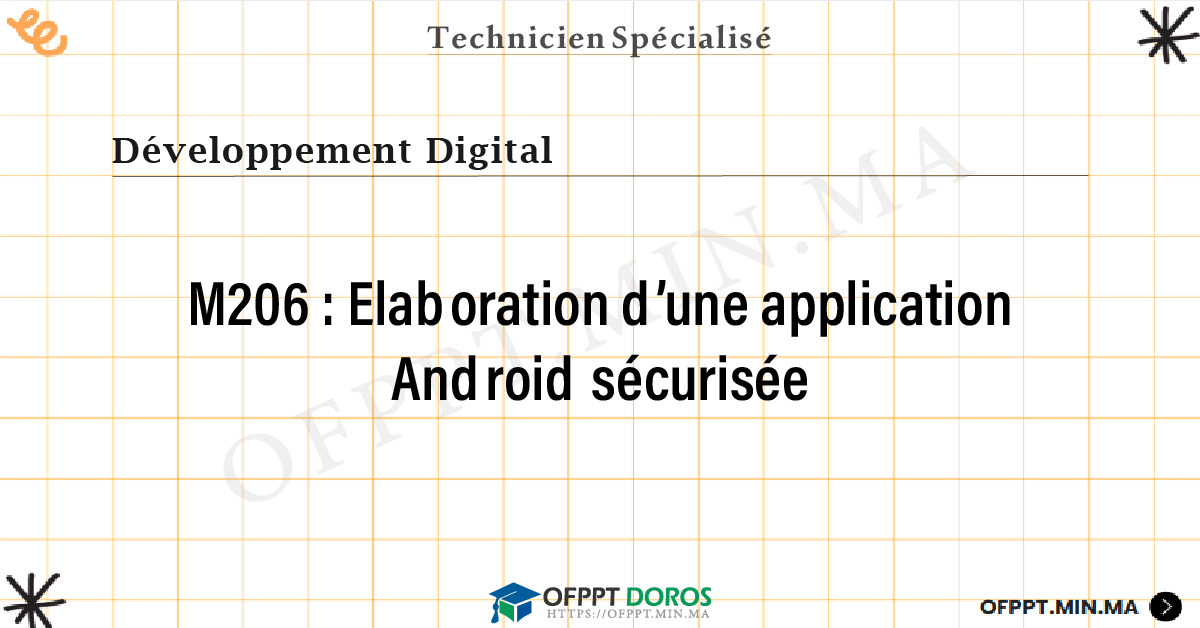Sommaire détaillé du cours Elaboration d’une application Android sécurisée M206 OFPPT - Structure du module