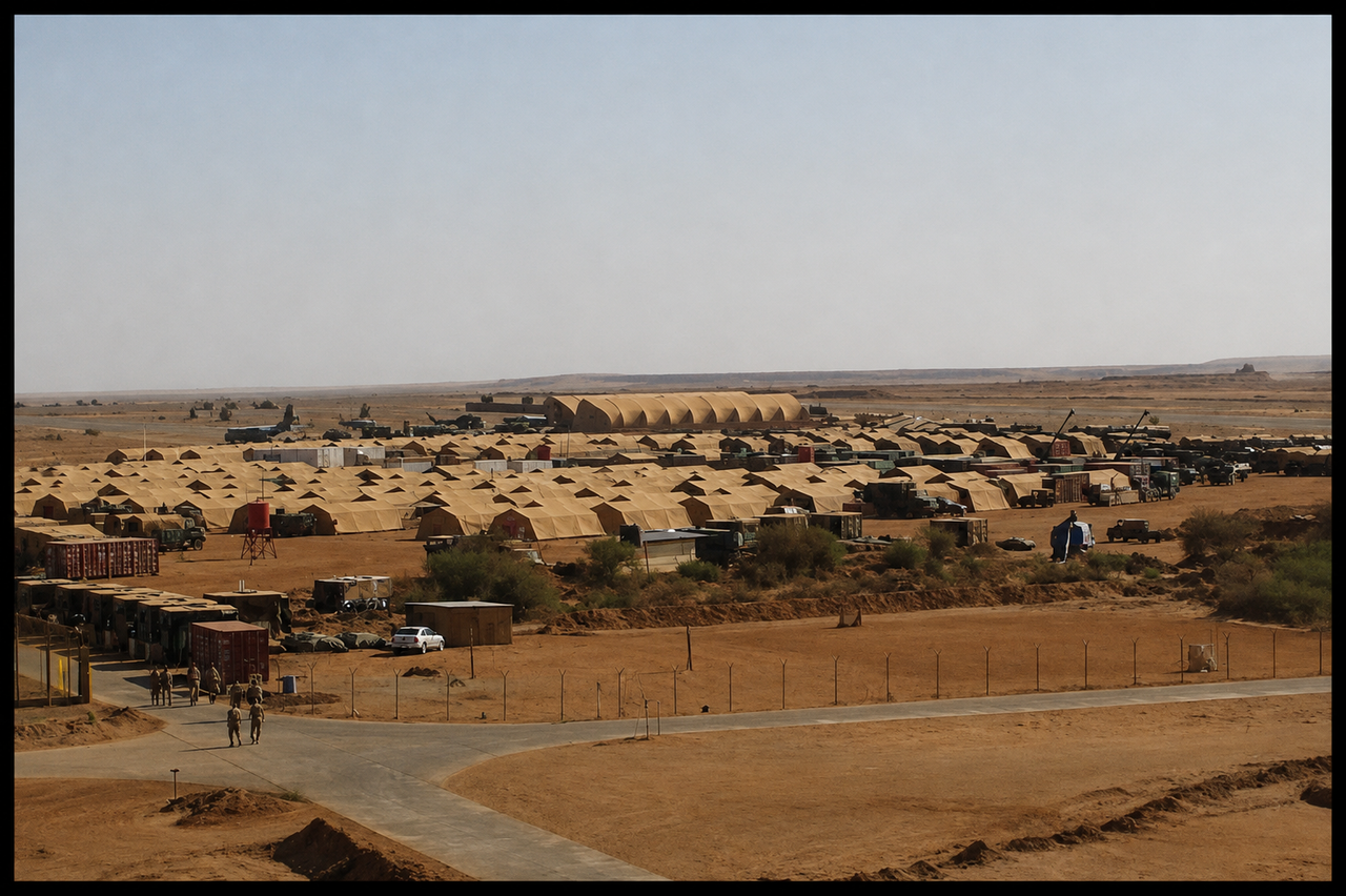 Base militaire à 10 km de nos frontières