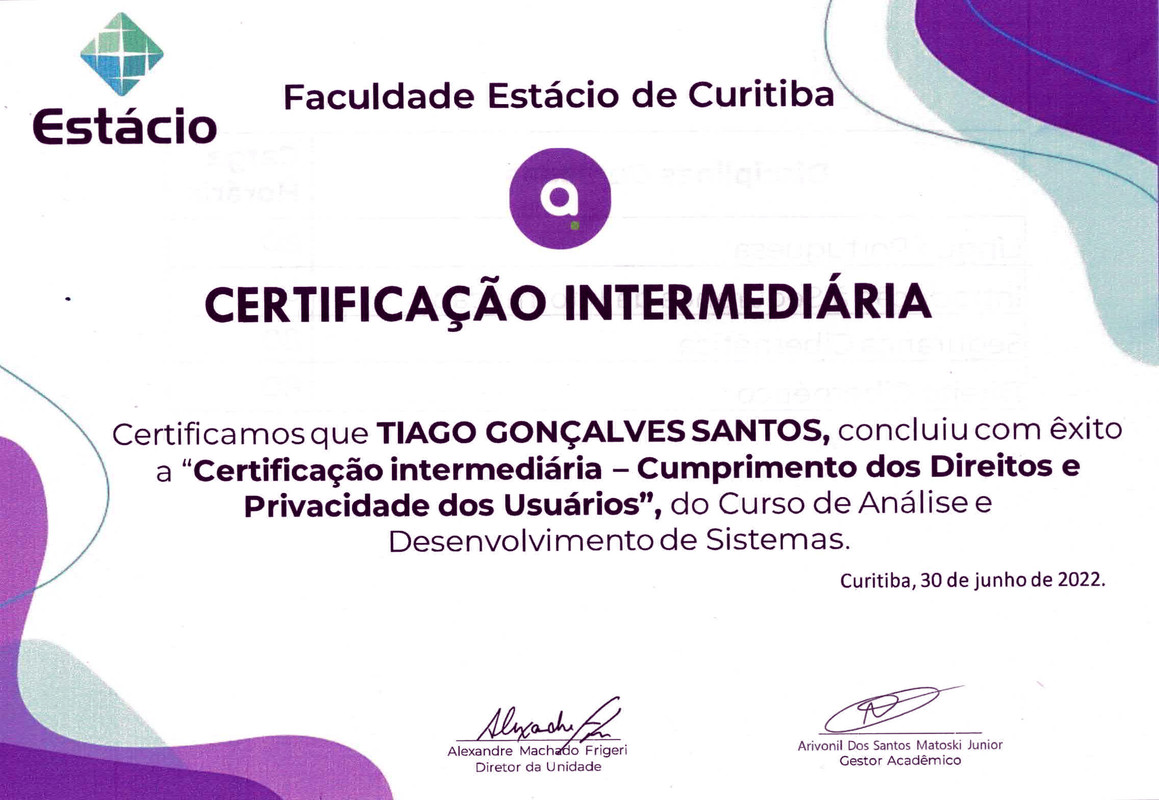 Certificação_Intermediária - Cumprimento dos Direitos e Privacidade dos Usuarios