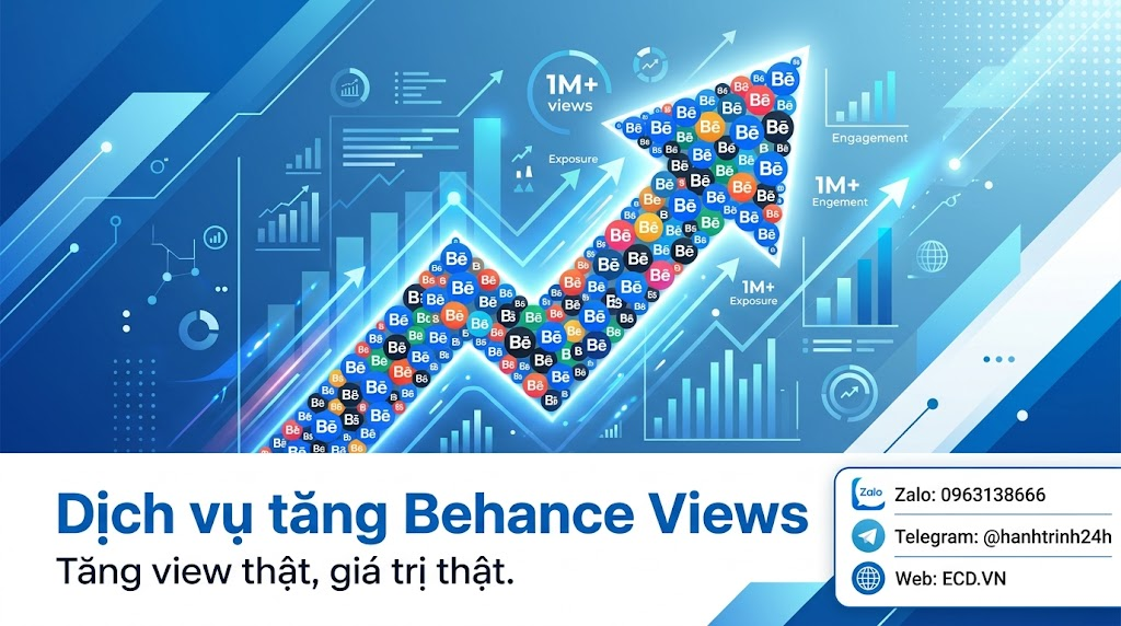 tăng behance views cao cấp behance pro