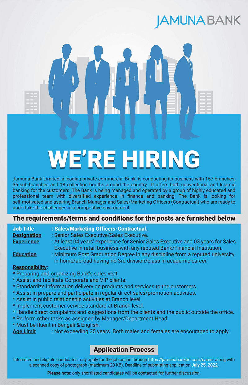 Jamuna Bank Limited Job Circular 2024 – www.jamunabankbd.com | BD Govt Job