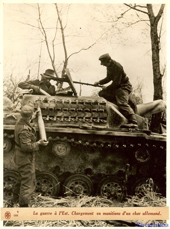 German Crew Reloading Ammo onto Sturmgeschütz Pa