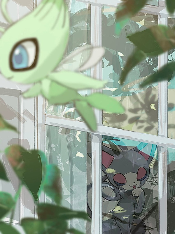 celebi-and-glameow-pokemon-drawn-by-anzu