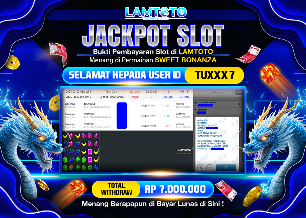 BUKTI JACKPOT LUNAS LAMTOTO