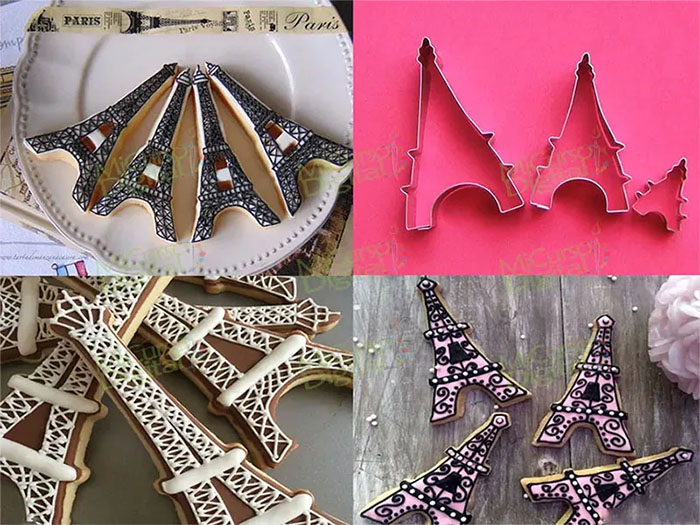 Cortador de galletasTorre Eiffel utensilio para repostería y fondant