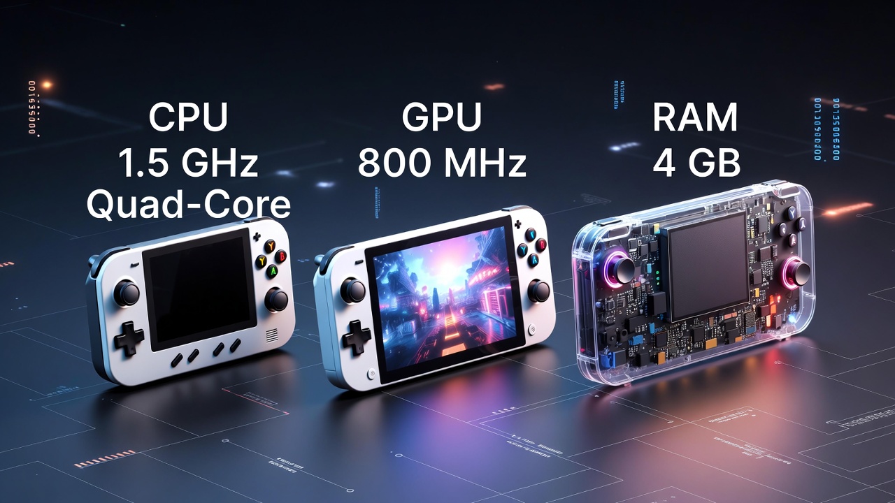 Handheld gaming consoles performance metrics comparison
