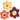 Pixel art of three flower