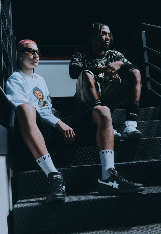 נעלי Samba קלאסיות עם פרטי BAPE